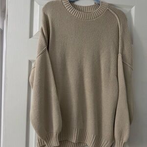 Hollister Beige Ribbed Crewneck Sweater